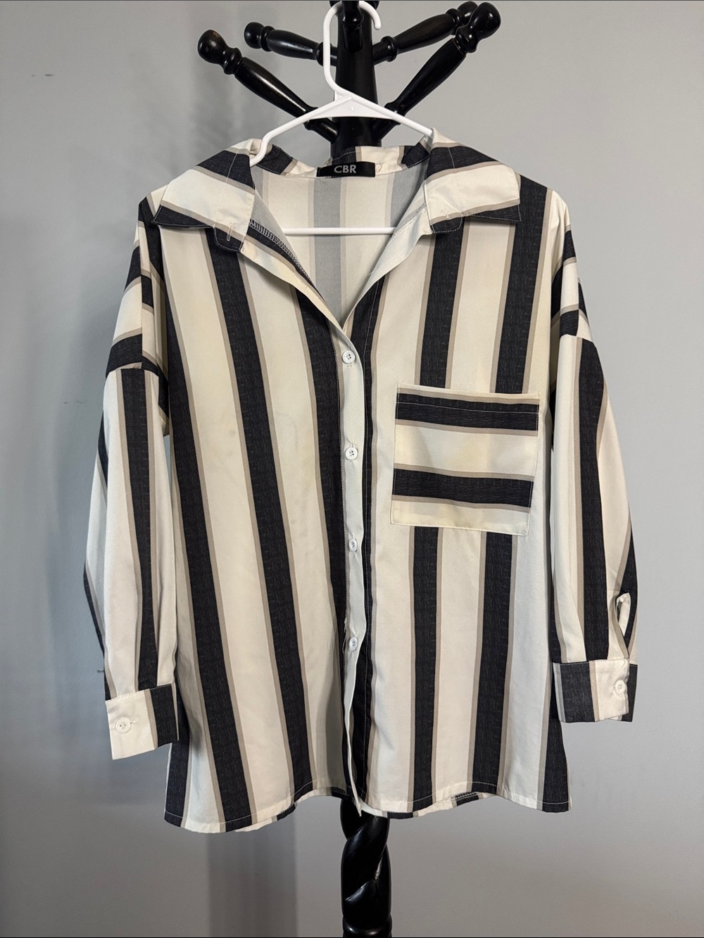 CBR Black and White Vertical Stripe Shirt 21.T